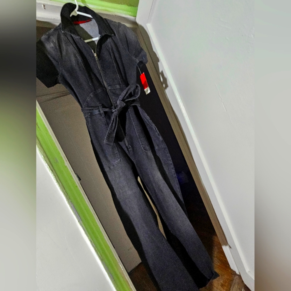 Jennifer Lopez Denim Black Jumpsuit